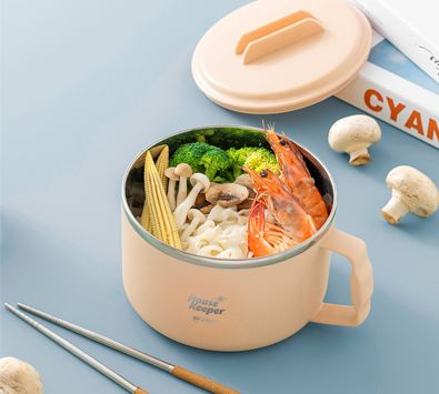 妙管家1.3L時尚泡麵碗-奶茶